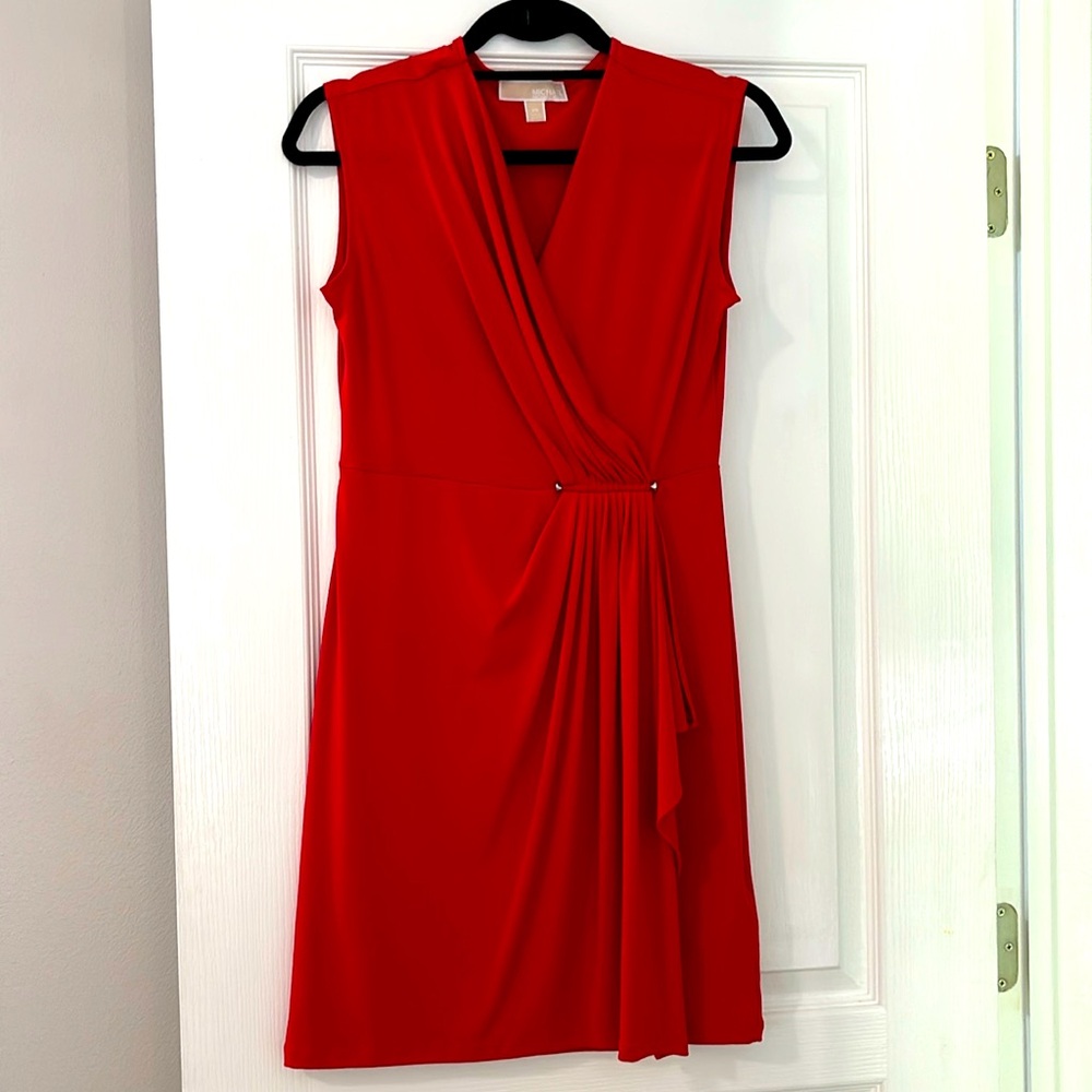 Michael Kors, red, XS mid-length sleeveless dress.
